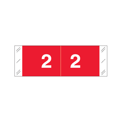 Col'R'Tab 11850 "2" Labels  1/2" X 1-1/2" Laminated- Roll of 500
