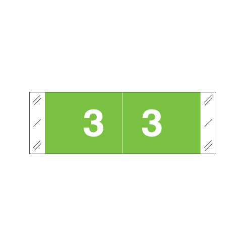 Col'R'Tab 11850 "3" Labels  1/2" X 1-1/2" Laminated- Roll of 500