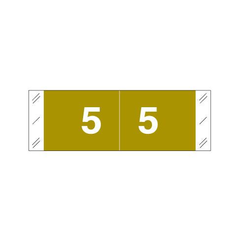 Col'R'Tab 11850 "5" Labels  1/2" X 1-1/2" Laminated- Roll of 500