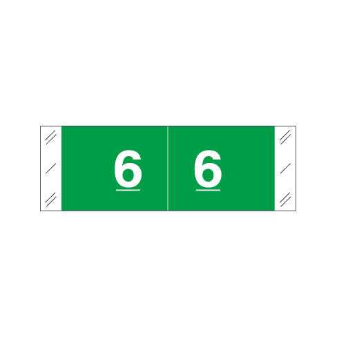 Col'R'Tab 11850 "6" Labels  1/2" X 1-1/2" Laminated- Roll of 500