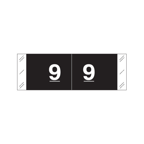 Col'R'Tab 11850 "9" Labels  1/2" X 1-1/2" Laminated- Roll of 500