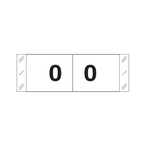 Col'R'Tab 11830 "0" Labels  1/2" X 1-1/2" Laminated- Roll of 500
