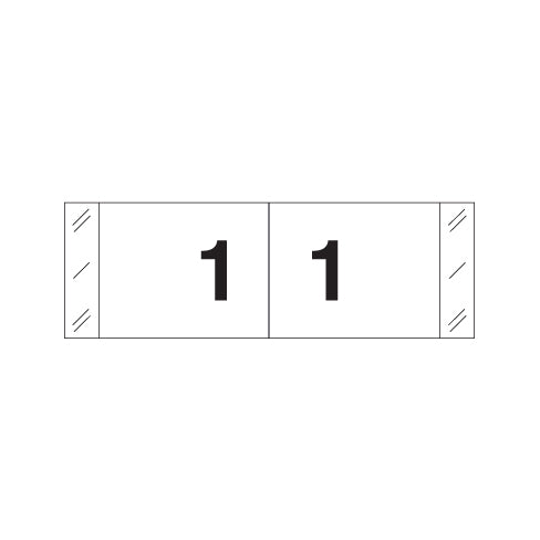 Col'R'Tab 11830 "1" Labels  1/2" X 1-1/2" Laminated- Roll of 500