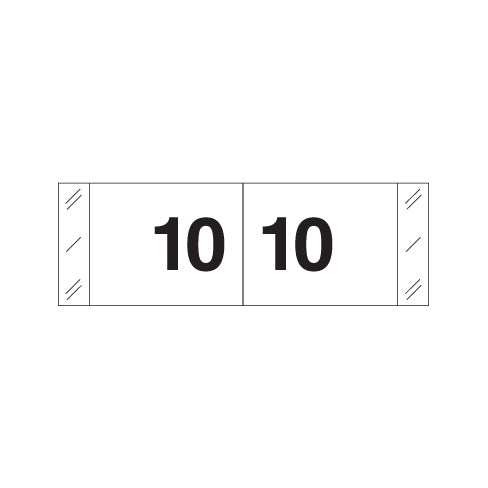 Col'R'Tab 11830 "10" Labels  1/2" X 1-1/2" Laminated- Roll of 500
