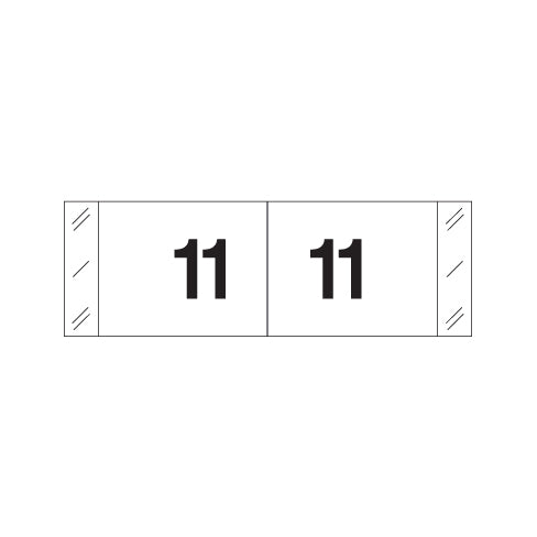 Col'R'Tab 11830 "11" Labels  1/2" X 1-1/2" Laminated- Roll of 500