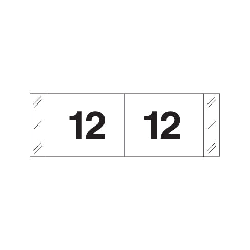 Col'R'Tab 11830 "12" Labels  1/2" X 1-1/2" Laminated- Roll of 500