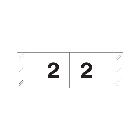 Col'R'Tab 11830 "2" Labels  1/2" X 1-1/2" Laminated- Roll of 500
