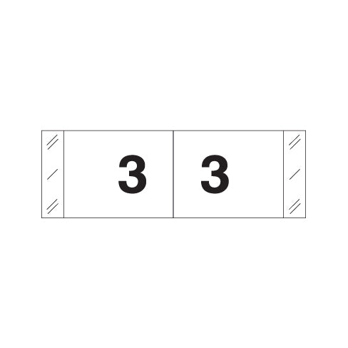 Col'R'Tab 11830 "3" Labels  1/2" X 1-1/2" Laminated- Roll of 500
