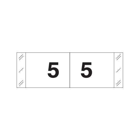 Col'R'Tab 11830 "5" Labels  1/2" X 1-1/2" Laminated- Roll of 500