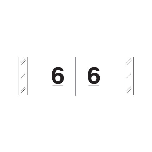 Col'R'Tab 11830 "6" Labels  1/2" X 1-1/2" Laminated- Roll of 500