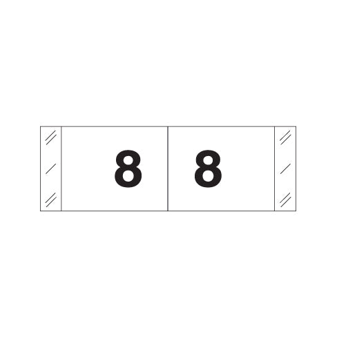 Col'R'Tab 11830 "8" Labels  1/2" X 1-1/2" Laminated- Roll of 500