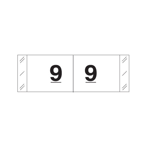 Col'R'Tab 11830 "9" Labels  1/2" X 1-1/2" Laminated- Roll of 500