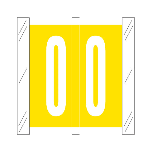 Col'R'Tab 11500 "0" Labels  1-1/2" X 1-1/2" Laminated- Roll of 500