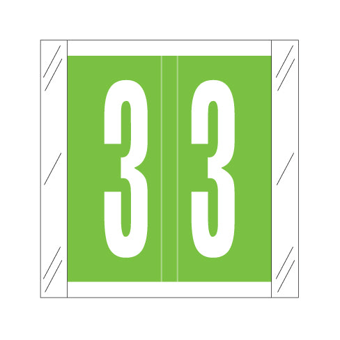 Col'R'Tab 11500 "3" Labels  1-1/2" X 1-1/2" Laminated- Roll of 500