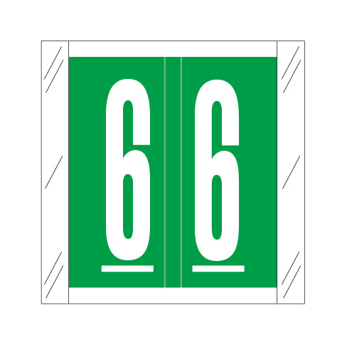 Col'R'Tab 11500 "6" Labels  1-1/2" X 1-1/2" Laminated- Roll of 500