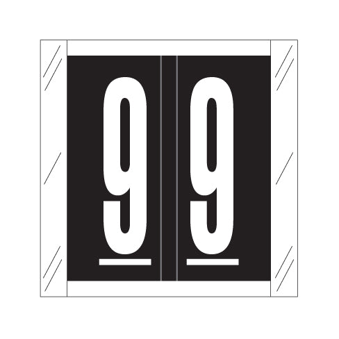 Col'R'Tab 11500 "9" Labels  1-1/2" X 1-1/2" Laminated- Roll of 500