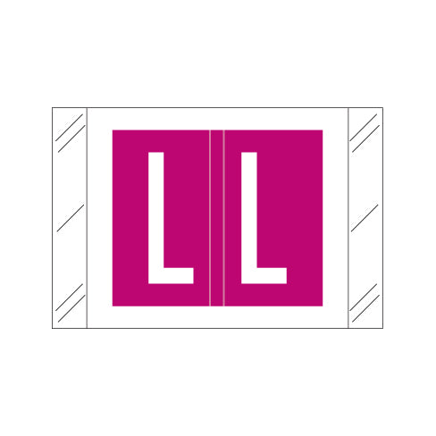 Col'R'Tab 12000 Alpha "L" Labels 1" X 1-1/2" Laminated- Roll of 500