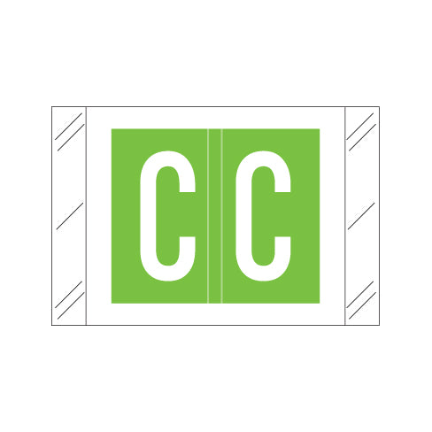 Col'R'Tab 12000 Alpha "C" Labels 1" X 1-1/2" Laminated- Roll of 500