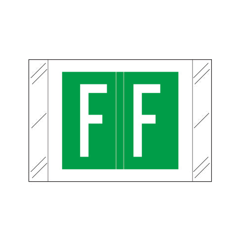 Col'R'Tab 12030 "F" Labels 1" X 1-1/2" Laminated- Roll of 500