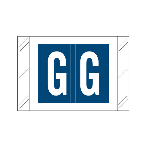 Col'R'Tab 12000 Alpha "G" Labels 1" X 1-1/2" Laminated- Roll of 500