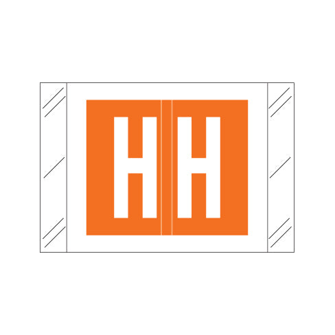 Col'R'Tab 12000 Alpha "H" Labels 1" X 1-1/2" Laminated- Roll of 500