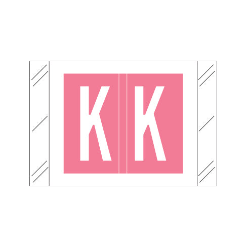 Col'R'Tab 12000 Alpha "K" Labels 1" X 1-1/2" Laminated- Roll of 500