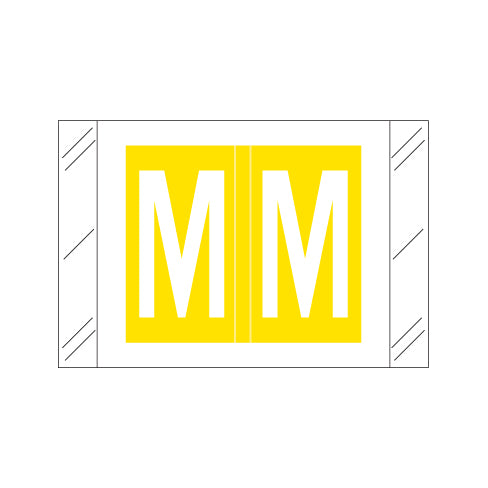 Col'R'Tab 12000 Alpha "M" Labels 1" X 1-1/2" Laminated- Roll of 500