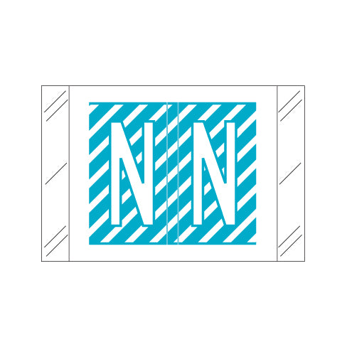 Col'R'Tab 12000 Alpha "N" Labels 1" X 1-1/2" Laminated- Roll of 500