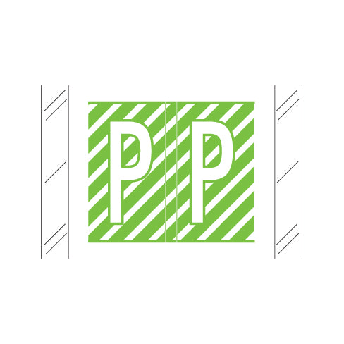 Col'R'Tab 12000 Alpha "P" Labels 1" X 1-1/2" Laminated- Roll of 500