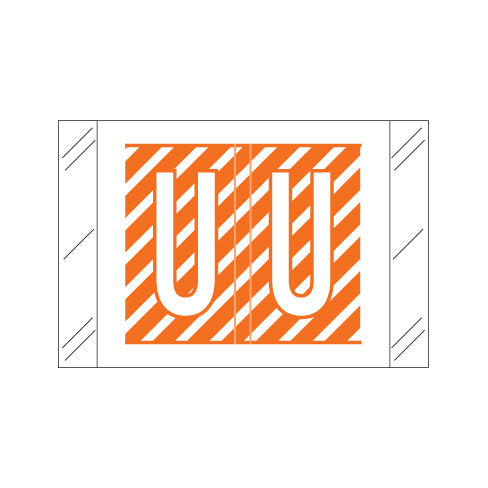 Col'R'Tab 12000 Alpha "U" Labels 1" X 1-1/2" Laminated- Roll of 500