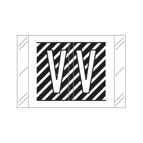 Col'R'Tab 12000 Alpha "V" Labels 1" X 1-1/2" Laminated- Roll of 500
