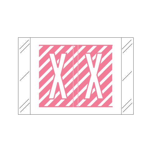 Col'R'Tab 12000 Alpha "X" Labels 1" X 1-1/2" Laminated- Roll of 500