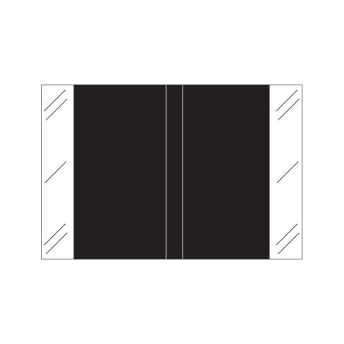Tabbies 11100 Solid Black Labels 1" X 1-1/2" Laminated- Roll of 500