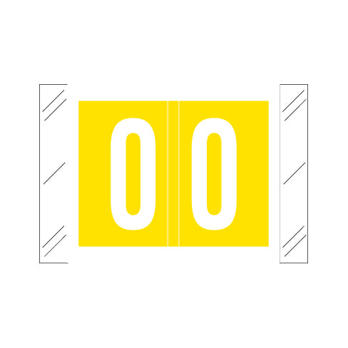 Col'R'Tab 11000 "0" Labels  1" X 1-1/2" Laminated- Roll of 500