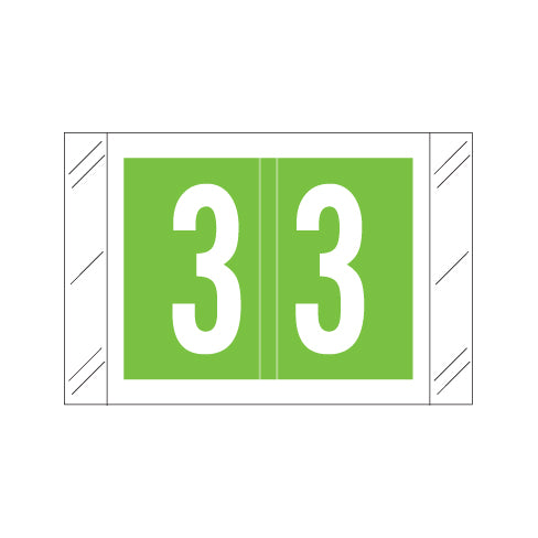 Col'R'Tab 11000 "3" Labels  1" X 1-1/2" Laminated- Roll of 500