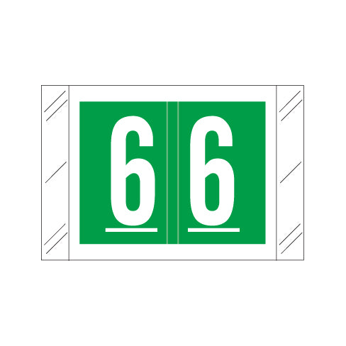 Col'R'Tab 11000 "6" Labels  1" X 1-1/2" Laminated- Roll of 500
