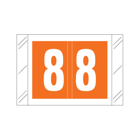 Col'R'Tab 11000 "8" Labels  1" X 1-1/2" Laminated- Roll of 500