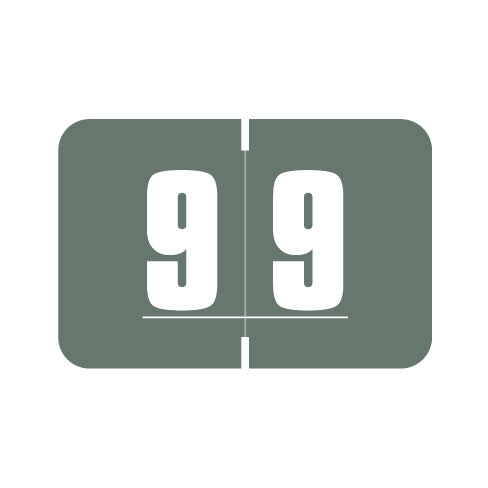 Digi Color DCNM "9" Labels 1" X 1-1/2" Laminated- Roll of 250