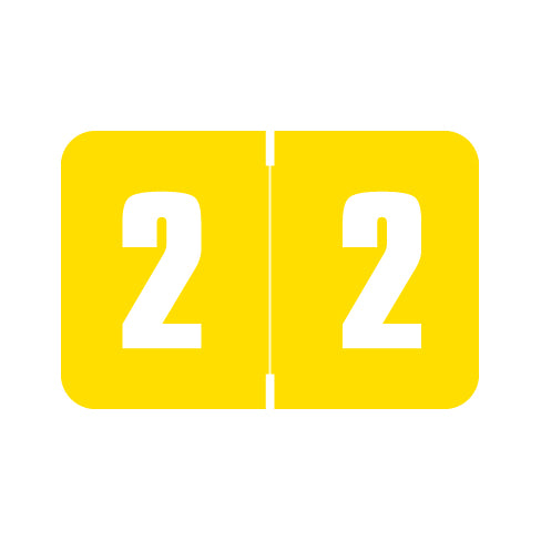 Digi Color "2" Labels 1" X 1-1/2" Laminated- Roll of 250