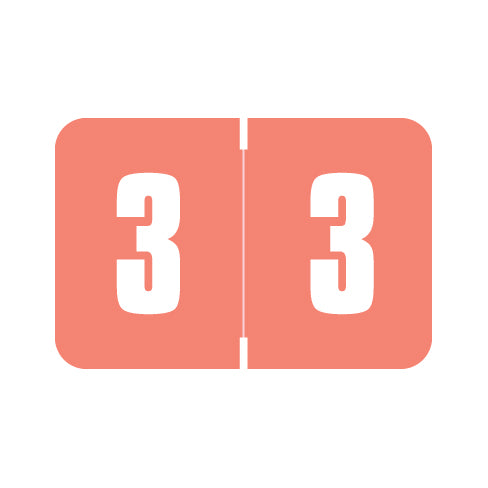 Digi Color "3" Labels 1" X 1-1/2" Laminated- Roll of 250