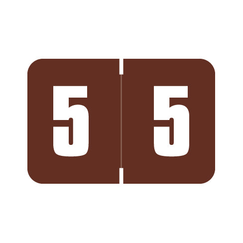 Digi Color "5" Labels 1" X 1-1/2" Laminated- Roll of 250