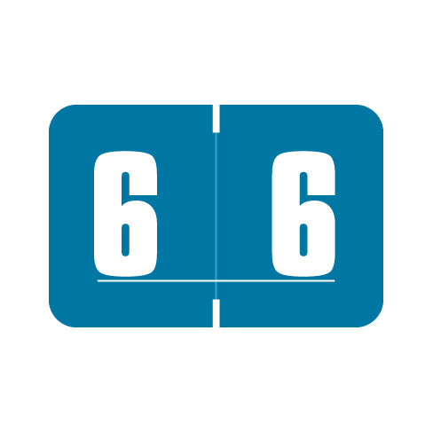 Digi Color "6" Labels 1" X 1-1/2" Laminated- Roll of 250
