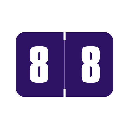 Digi Color "8" Labels 1" X 1-1/2" Laminated- Roll of 250