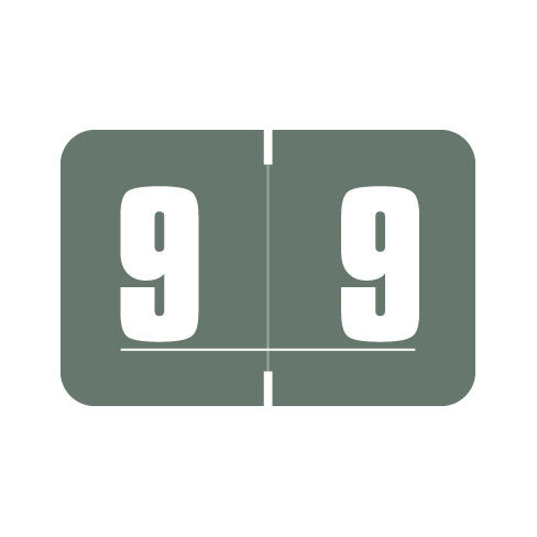 Digi Color "9" Labels 1" X 1-1/2" Laminated- Roll of 250
