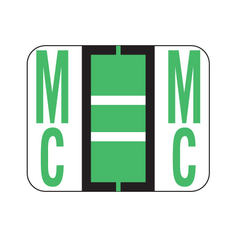 File Doctor "MC" Labels 1" X 1-1/4" Vinyl- Roll of 500
