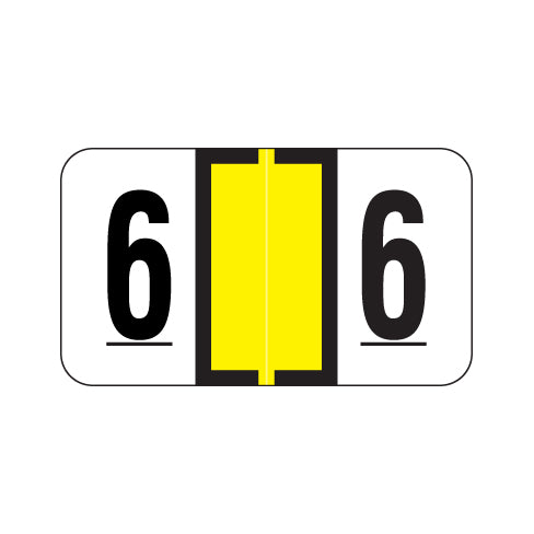 Jeter 6190 "6" Labels 15/16" X 1-5/8" Laminated- Roll of 500