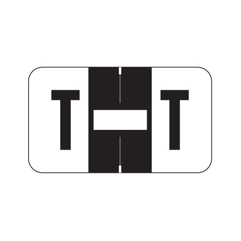 Jeter 0200 Alpha "T" Labels, Laminated Stock, 15/16" X 1-5/8" - Roll of 500