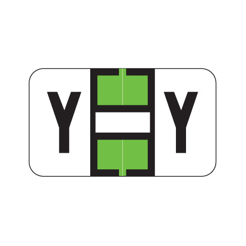 Jeter 0200 Alpha "Y" Labels, Laminated Stock, 15/16" X 1-5/8" - Roll of 500
