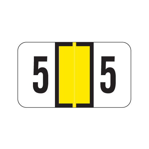 Jeter 0300 "5" Labels 15/16" X 1-5/8" Laminated- Roll of 500