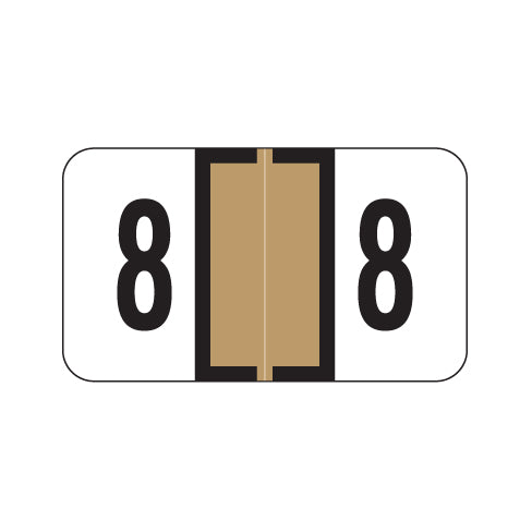 Jeter 0300 "8" Labels 15/16" X 1-5/8" Laminated- Roll of 500